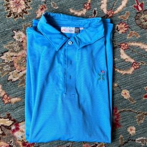 Kjus Golf Polo blue on blue striped. Size Large 52. Bandon Dunes